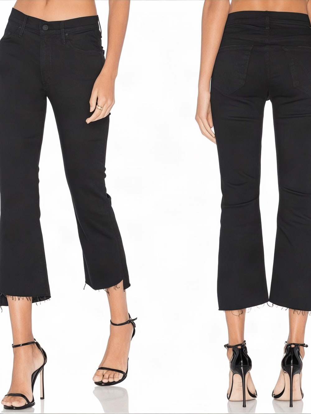 MOTHER | The Insider Crop Step Fray Not Guilty | Flare | Black Jeans | Size 23